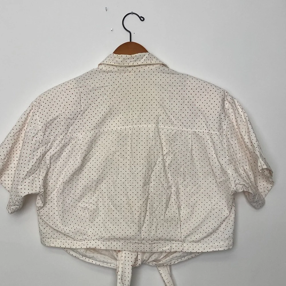 Cropped floral Embroidered polka dot vintage top - Picture 4 of 6